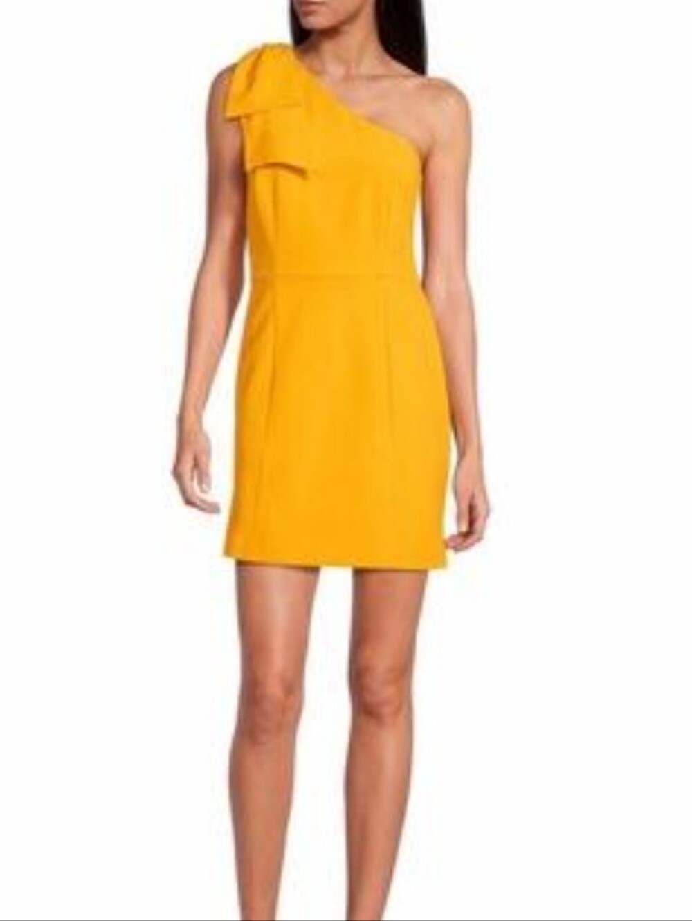 Gianni Bini Emma Solid Crepe One Shoulder  Mini Dress Size 10